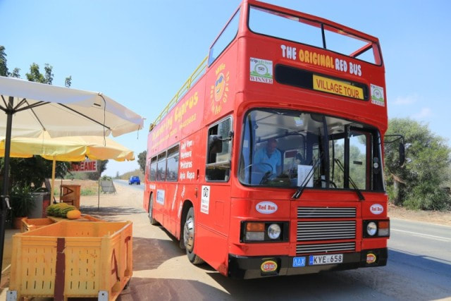 Open Top Red Bus Divided Line Villages Tour from Ayia Napa