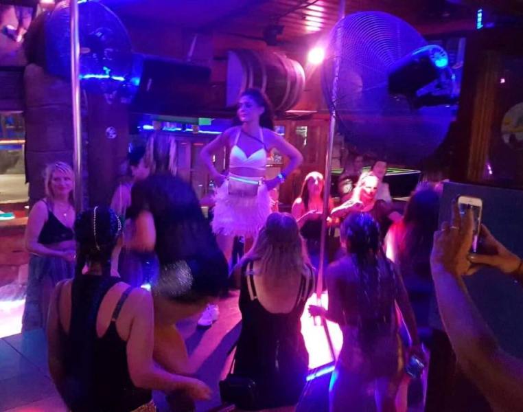 Ladies Night hen party with cocktail making and male stripper in Ayia Napa