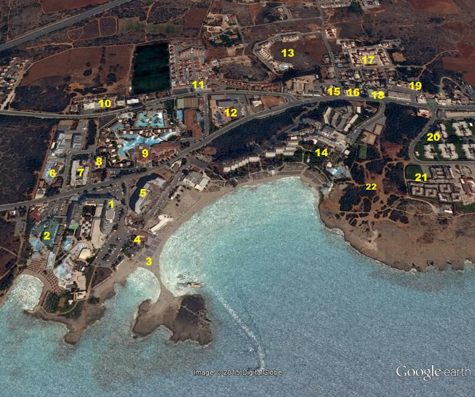 Nissi Beach Hotels Location Map
